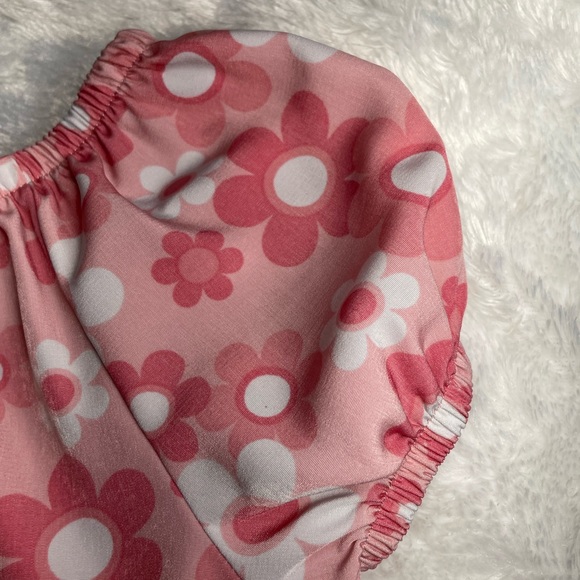 Girls Boho Pink & White Flower Top | Size 8 - Picture 3 of 7